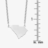 Personalized Sterling Silver South Carolina Pendant Necklace