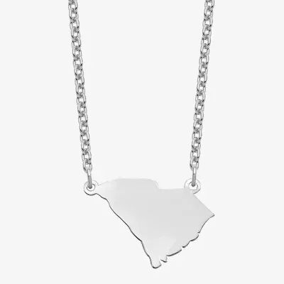 Personalized Sterling Silver South Carolina Pendant Necklace