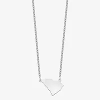 Personalized Sterling Silver South Carolina Pendant Necklace