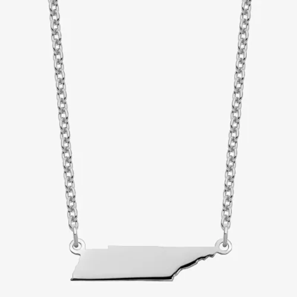 Personalized Sterling Silver Tennessee Pendant Necklace