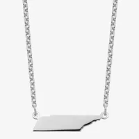 Personalized Sterling Silver Tennessee Pendant Necklace