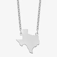 Personalized Sterling Silver Texas Pendant Necklace