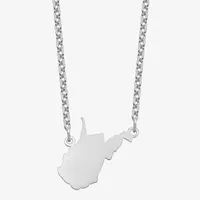 Personalized Sterling Silver West Virginia Pendant Necklace