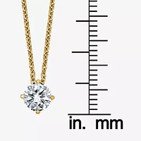 Womens / CT. T.W. White Moissanite 14K White Gold Round Pendant Necklace