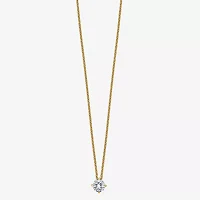 Womens / CT. T.W. White Moissanite 14K White Gold Round Pendant Necklace