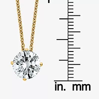 Womens / CT. T.W. White Moissanite 14K White Gold Round Pendant Necklace