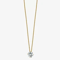 Womens / CT. T.W. White Moissanite 14K White Gold Round Pendant Necklace