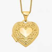 Womens 14K Gold Heart Locket Necklace