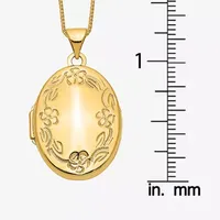 Womens 14K Gold Oval Locket Necklace