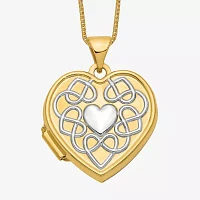 Womens 14K Gold Heart Locket Necklace