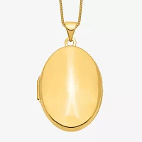 Womens 14K Gold Oval Locket Necklace