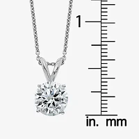 Womens / CT. T.W. White Moissanite 14K White Gold Round Pendant Necklace