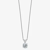 Womens / CT. T.W. White Moissanite 14K White Gold Round Pendant Necklace