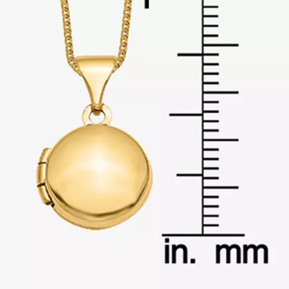 Womens 14K Gold Round Locket Necklace