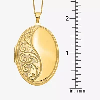 Womens 14K Gold Oval Locket Necklace