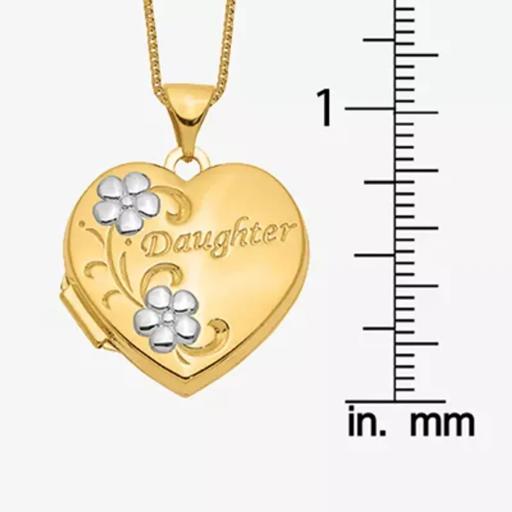 Daughter Womens 14K Gold Heart Locket Necklace