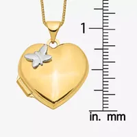 Womens 14K Two Tone Gold Heart Locket Necklace