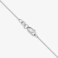 "Mom" Womens 14K White Gold Heart Locket Necklace