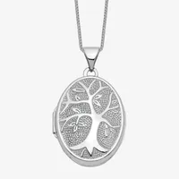 Tree Of Life Womens 14K Gold Oval Locket Necklace