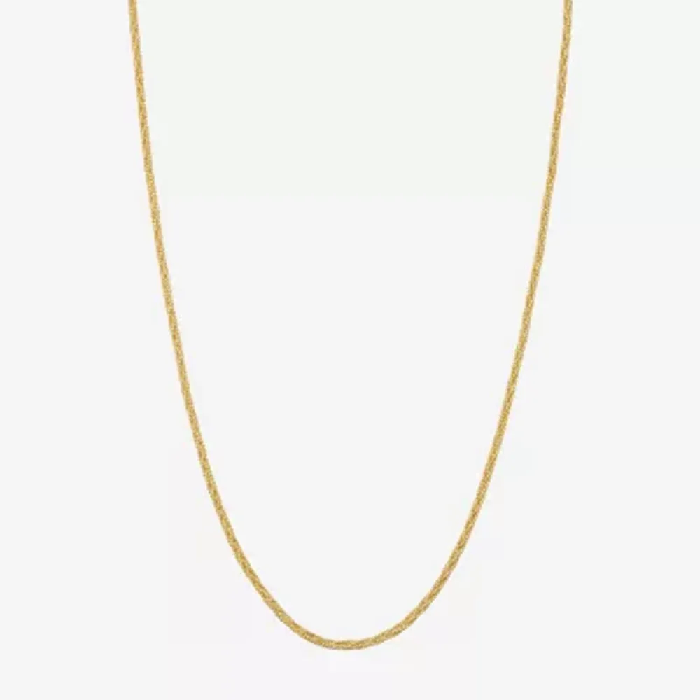 Made in Italy Womens 24K Gold Over Silver 18 Inch Mesh Chain Necklace