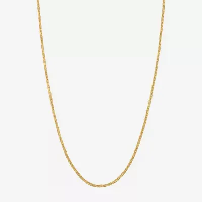 Made in Italy Womens 24K Gold Over Silver 18 Inch Mesh Chain Necklace
