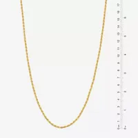 Made in Italy 24K Gold Over Silver 18 Inch Semisolid Rope Chain Necklace