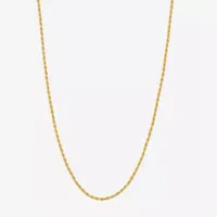 Made in Italy 24K Gold Over Silver 18 Inch Semisolid Rope Chain Necklace