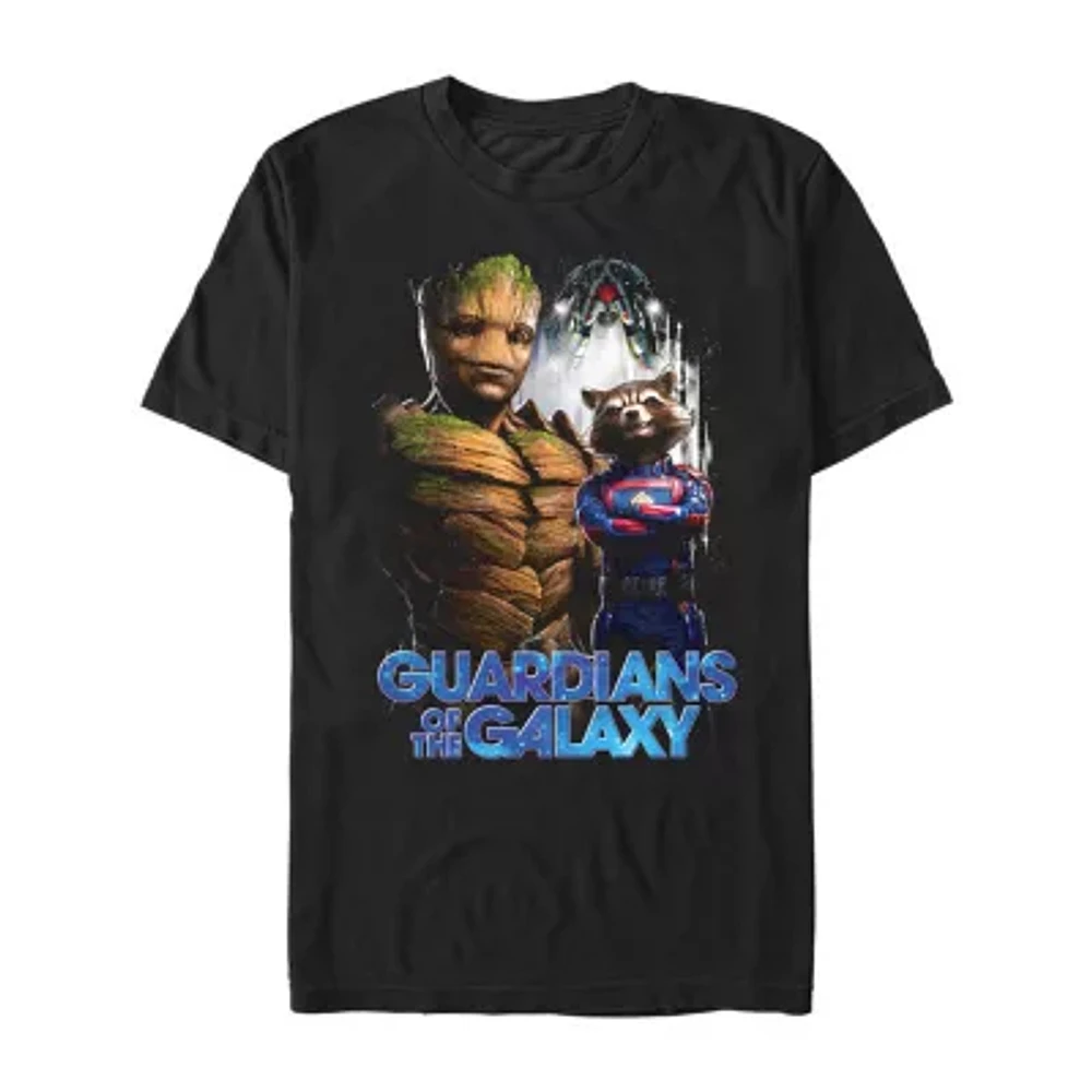 Mens Crew Neck Short Sleeve Regular Fit Guardians of the Galaxy Graphic T-Shirt