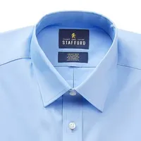 Stafford Big and Tall Smart Tech Mens Regular Fit Stretch Fabric Wrinkle Free Long Sleeve Dress Shirt