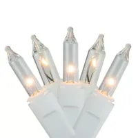 300 Clear Mini Icicle Christmas Lights - 8.5' White Wire