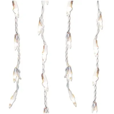 300 Clear Mini Icicle Christmas Lights - 8.5' White Wire