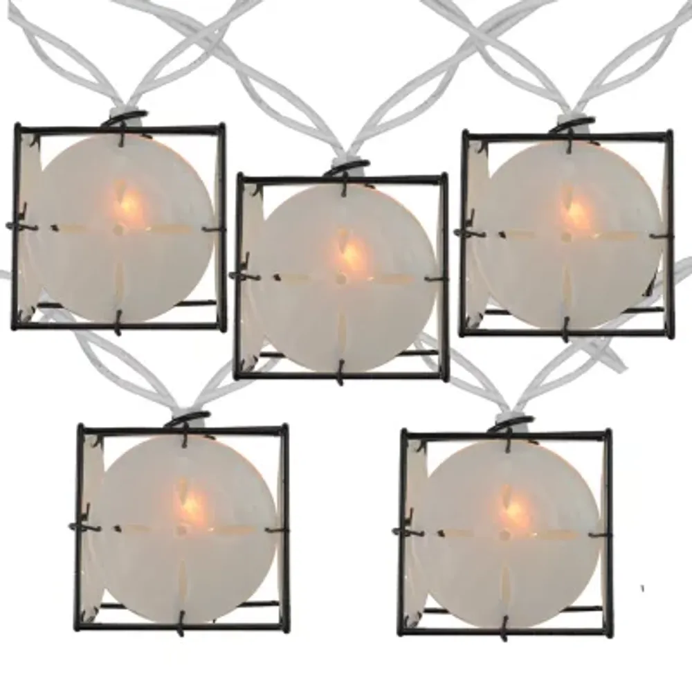 10 Pearlized White and Black Lantern Party Patio Christmas Lights - 7.5 ft White Wire