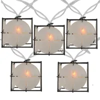 10 Pearlized White and Black Lantern Party Patio Christmas Lights - 7.5 ft White Wire