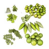 125ct Green Shatterproof 3-Finish Tropical Christmas Ornaments 5.5'' (140mm)