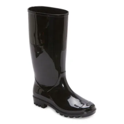 St. John's Bay Womens Winthrop Water Resistant Block Heel Rain Boots