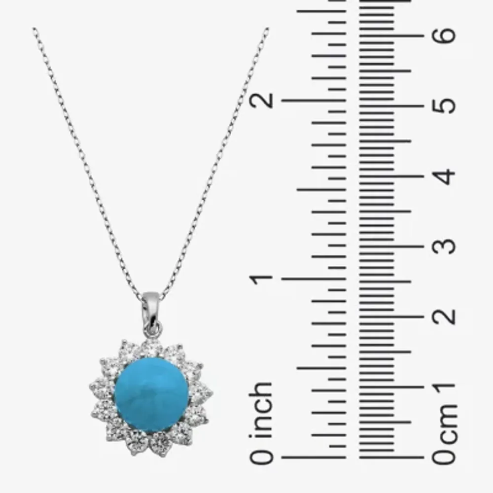Enhanced Blue Turquoise Sterling Silver 2-pc Jewelry Set