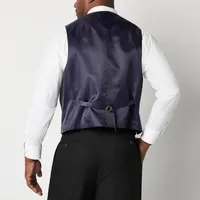 Shaquille O'Neal XLG Big and Tall Black Mens Stretch Fabric Classic Fit Suit Vest