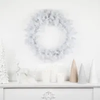 24'' White Crystal Spruce Artificial Christmas Wreath - Unlit