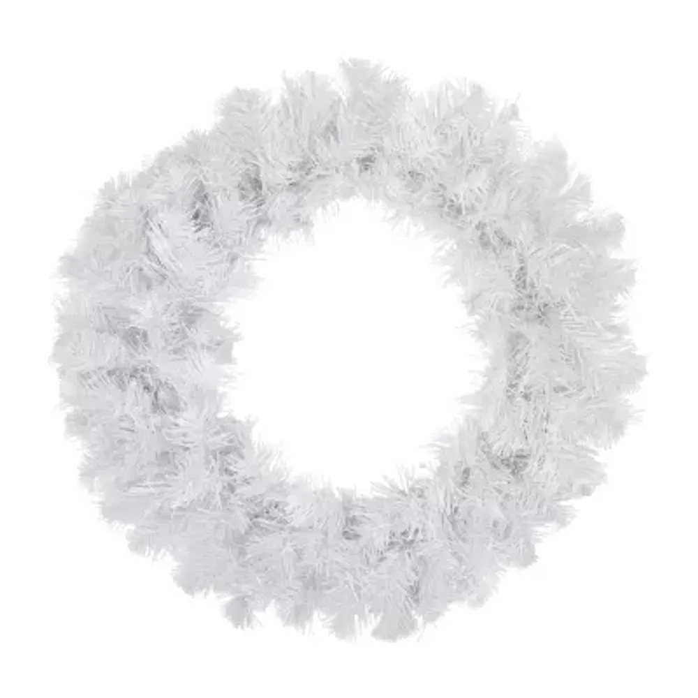 24'' White Crystal Spruce Artificial Christmas Wreath - Unlit