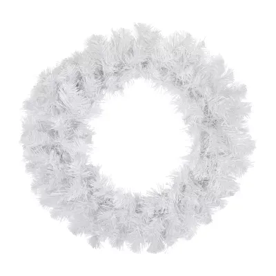 24'' White Crystal Spruce Artificial Christmas Wreath - Unlit