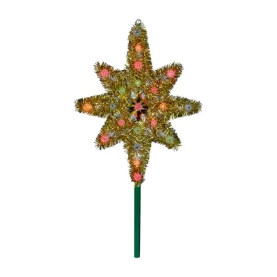 21'' Lighted Gold Star of Bethlehem Christmas Tree Topper - Multi-Color Lights