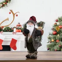 16'' Country Rustic Santa Claus with Present Christmas Figure