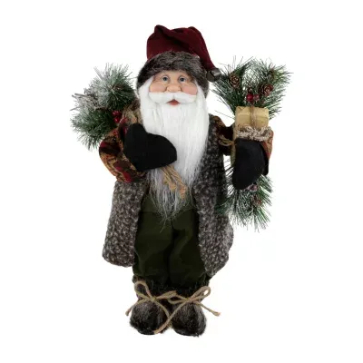 16'' Country Rustic Santa Claus with Present Christmas Figure