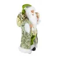 16'' St Patrick's Irish Santa Claus with Teddy Bear and Gift Bag Christmas Figure