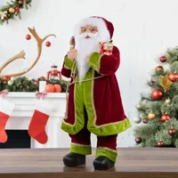 24'' Red and Green Standing Santa with Presents Christmas Figure