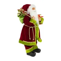 24'' Red and Green Standing Santa with Presents Christmas Figure