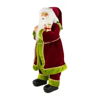 24'' Red and Green Standing Santa with Presents Christmas Figure