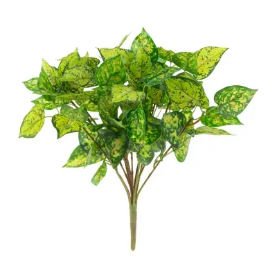 19.5'' Decorative Artificial Green and Yellow Dieffenbachia Floral Bush