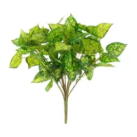 19.5'' Decorative Artificial Green and Yellow Dieffenbachia Floral Bush