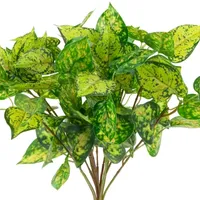 19.5'' Decorative Artificial Green and Yellow Dieffenbachia Floral Bush